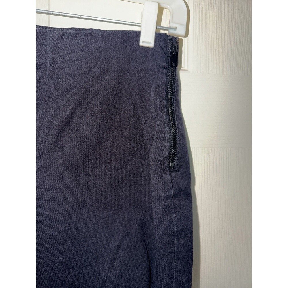 Everlane The Kick Ankle Pants Womens Sz 2 Black Cotton Side Zip Stretch Mid Rise - Picture 2 of 8